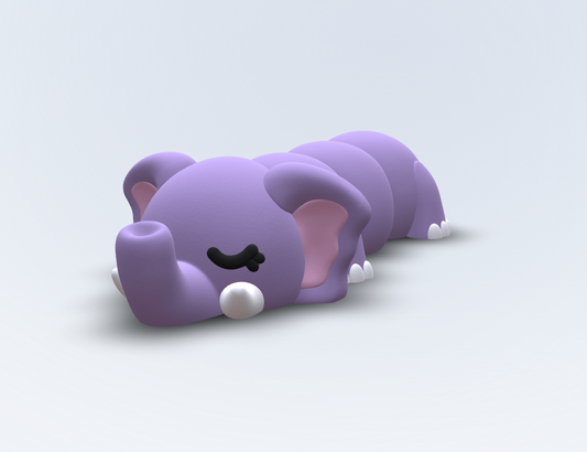 Ellie – Schlafende Elefantin Kühlschrankmagnet | Flexi 3D gedruckt