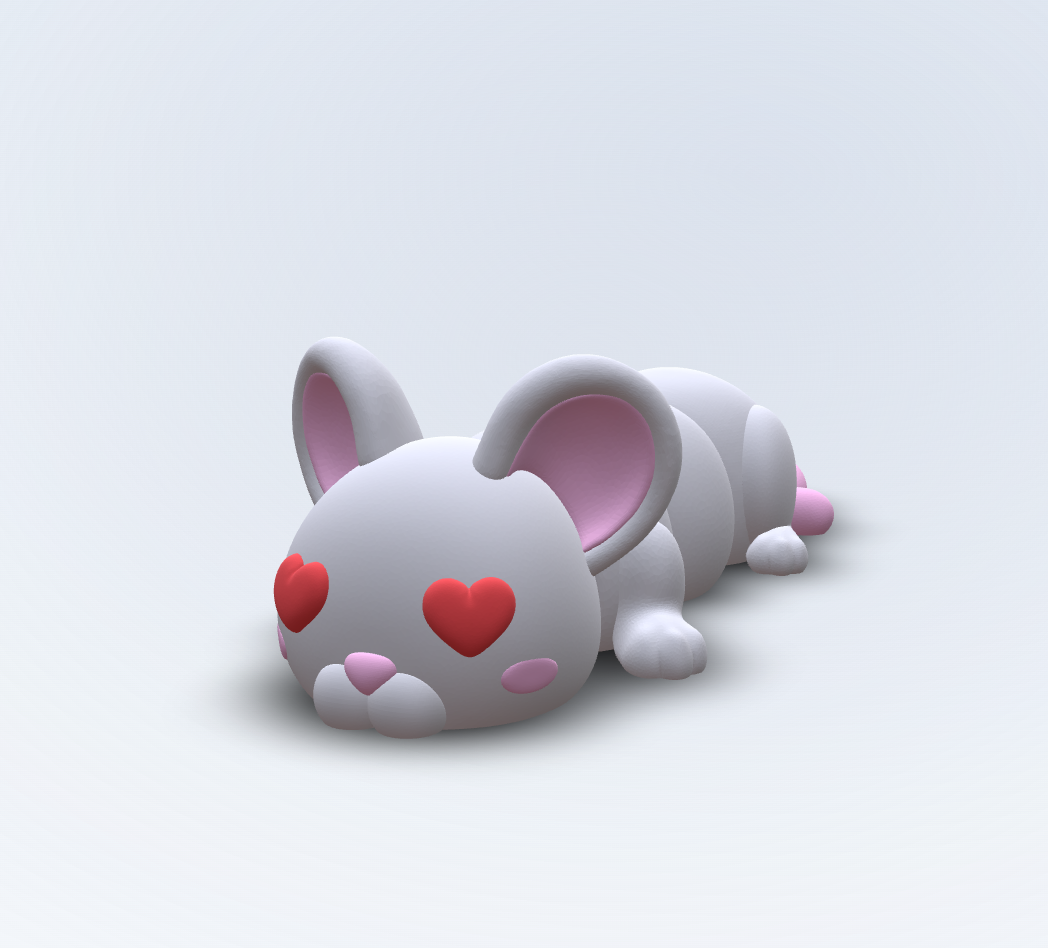 Luna – Verliebte Maus Kühlschrankmagnet | Flexi 3D gedruckt