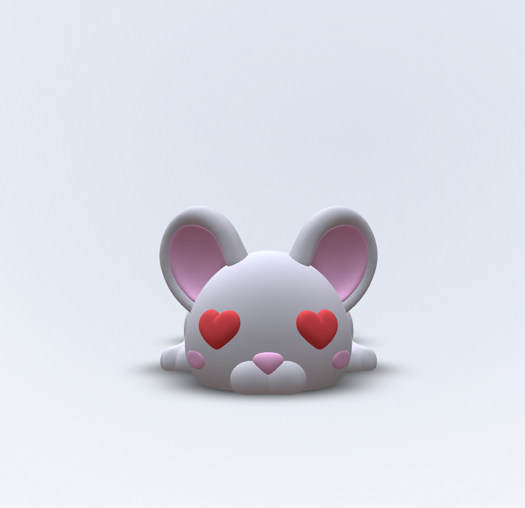 Luna – Verliebte Maus Kühlschrankmagnet | Flexi 3D gedruckt