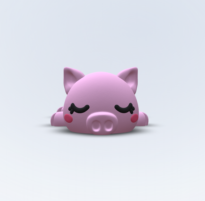 Rosie – Schlafendes Schweinchen Kühlschrankmagnet | Flexi 3D gedruckt