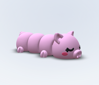 Rosie – Schlafendes Schweinchen Kühlschrankmagnet | Flexi 3D gedruckt